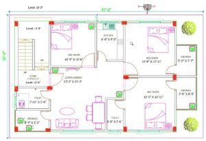 Floor Plan In Bangladesh 44 তিন রুমের বাড়ির নকশা