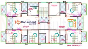Floor Plan In Bangladesh 43 প্রথম তলা ৩৮ x ৭৮ ফিট তিন রুমের নকশা