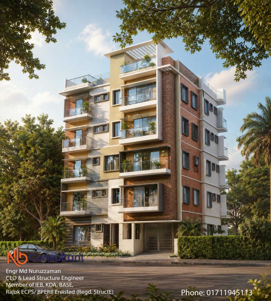 ৫ তলা সুন্দর ও আকর্ষণীয় বাড়ির ডিজাইন খুলনা 1 ৫ তলা সুন্দর ও আকর্ষণীয় বাড়ির ডিজাইন খুলনা Day view