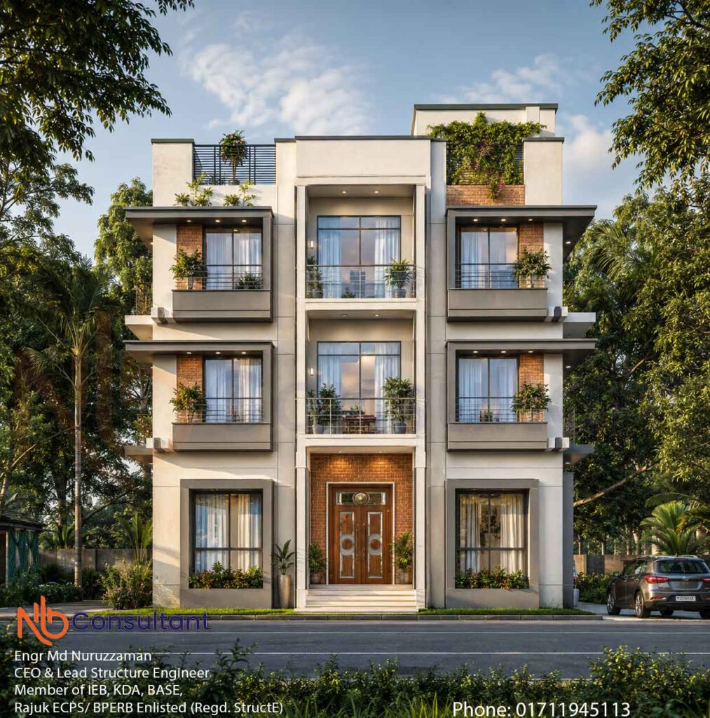 Triplex Building in BD ত্রিপ্লেক্স বাড়ির প্লান ডিজাইন 1 triplex-building-in-bd-beautiful building