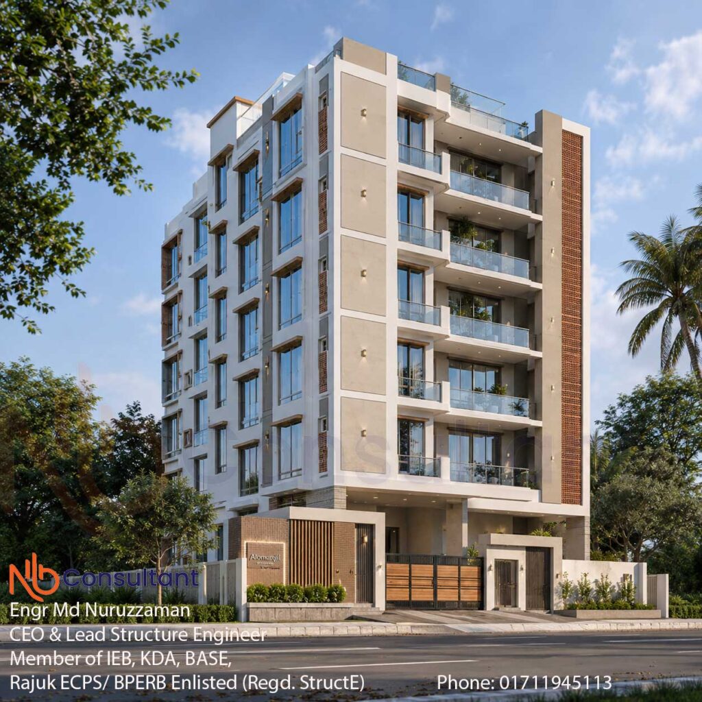 6 Storey Building Design in Bangladesh 1 6 Storey Building Design in Bangladesh-3D View