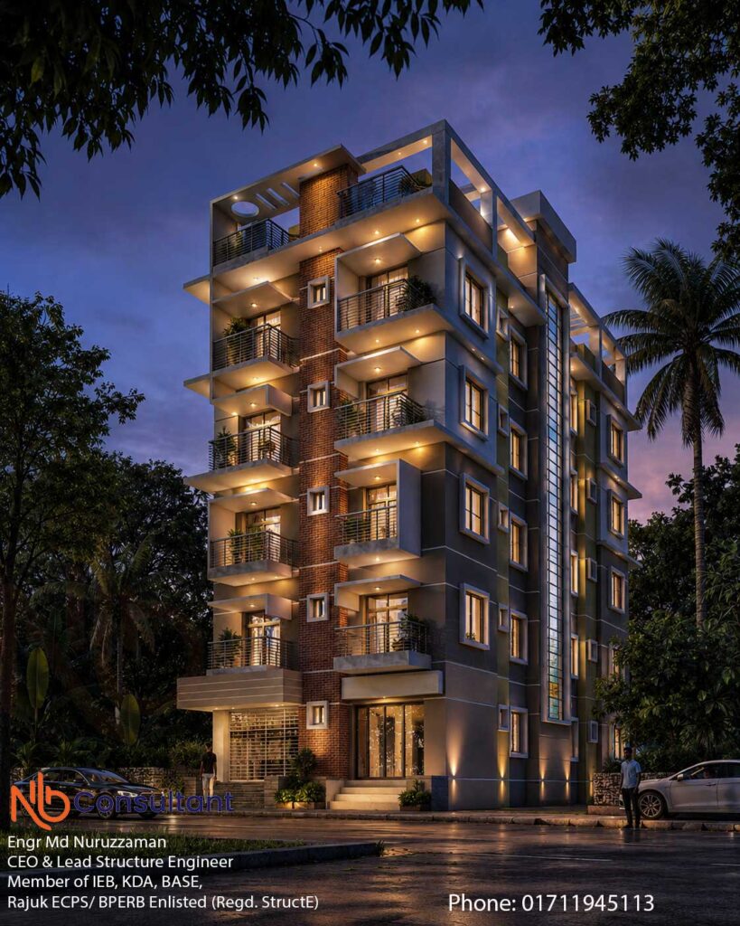 2 unit floor plan 2 bedroom with car parking at Jamalpur Sadar 2 2-unit-floor-plan-2-bedroom-with-car-parking-New Night view
