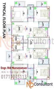 Floor Plan In Bangladesh 48 2 unit floor plan 2 bedroom with dimensions