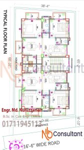 Floor Plan In Bangladesh 49 Typical floor plan 5th floor 2 Unit Floor Plan 2 Bedroom With Car Parking