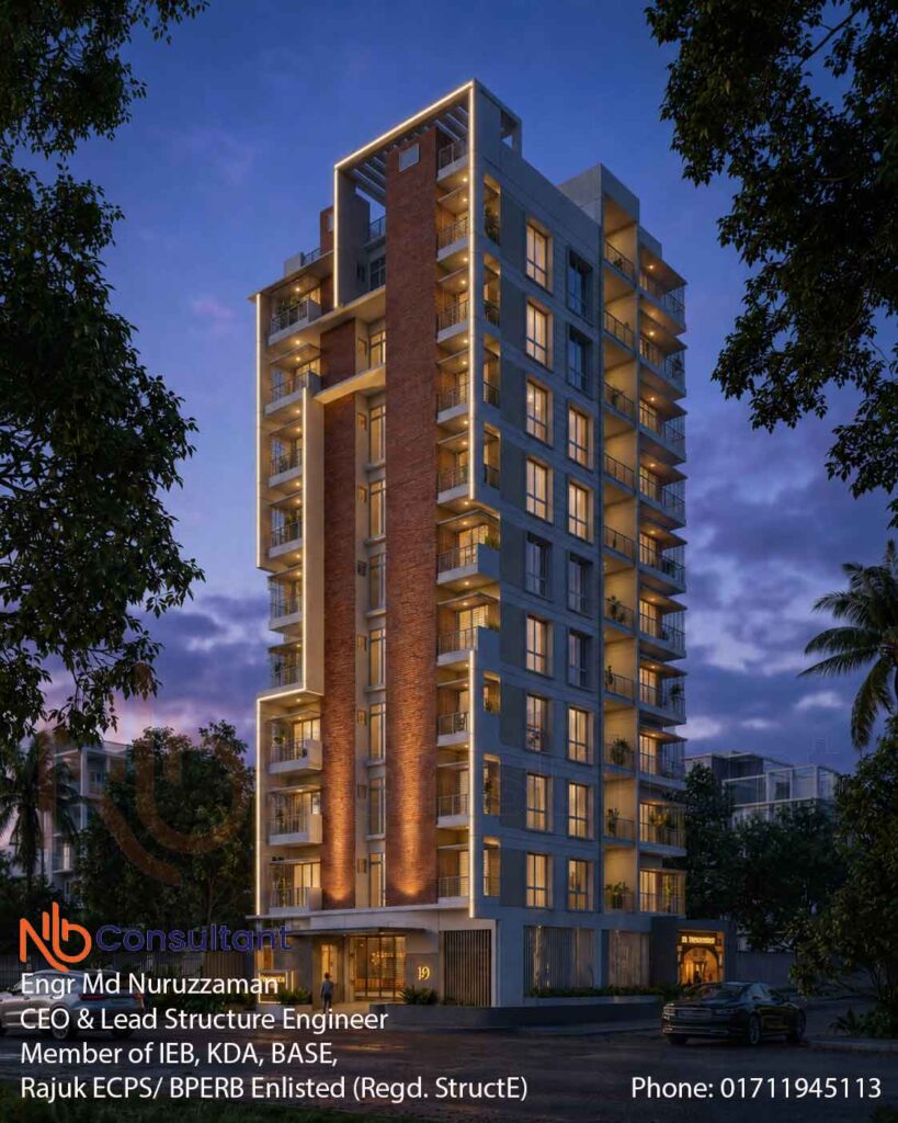 10 Storey Apartment Building Design at Uttora 6 10-storey-building-development-3D-view-Night view