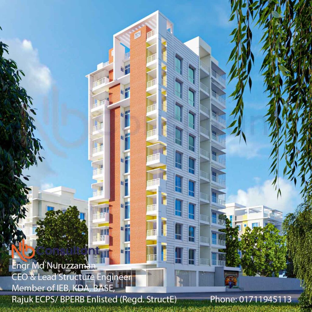 10 Storey Apartment Building Design 4 10 storey residential building development 3D view