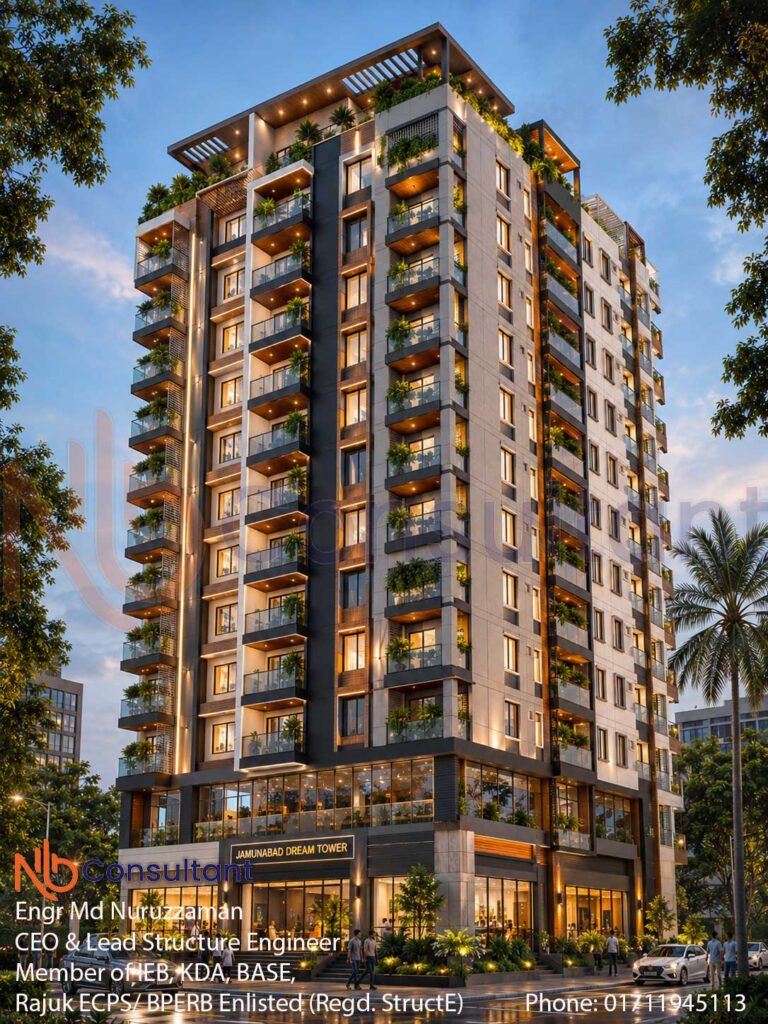 15 decimal land 12-storey building design with 3d View 3 15-decimal-land-12-storey-building-design-with-3d-View--night light-on-style