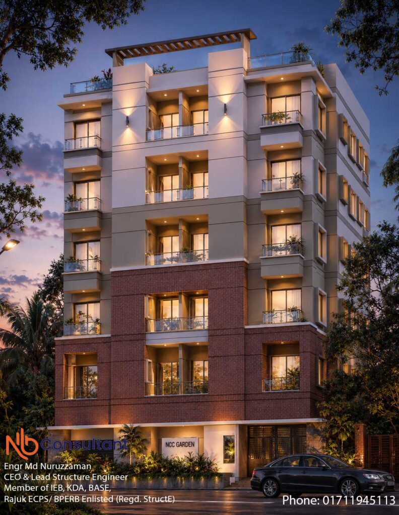 Design Example of a Six Storey Building 2 Design-Example-of-a-Six-Storey-Building-evening-view