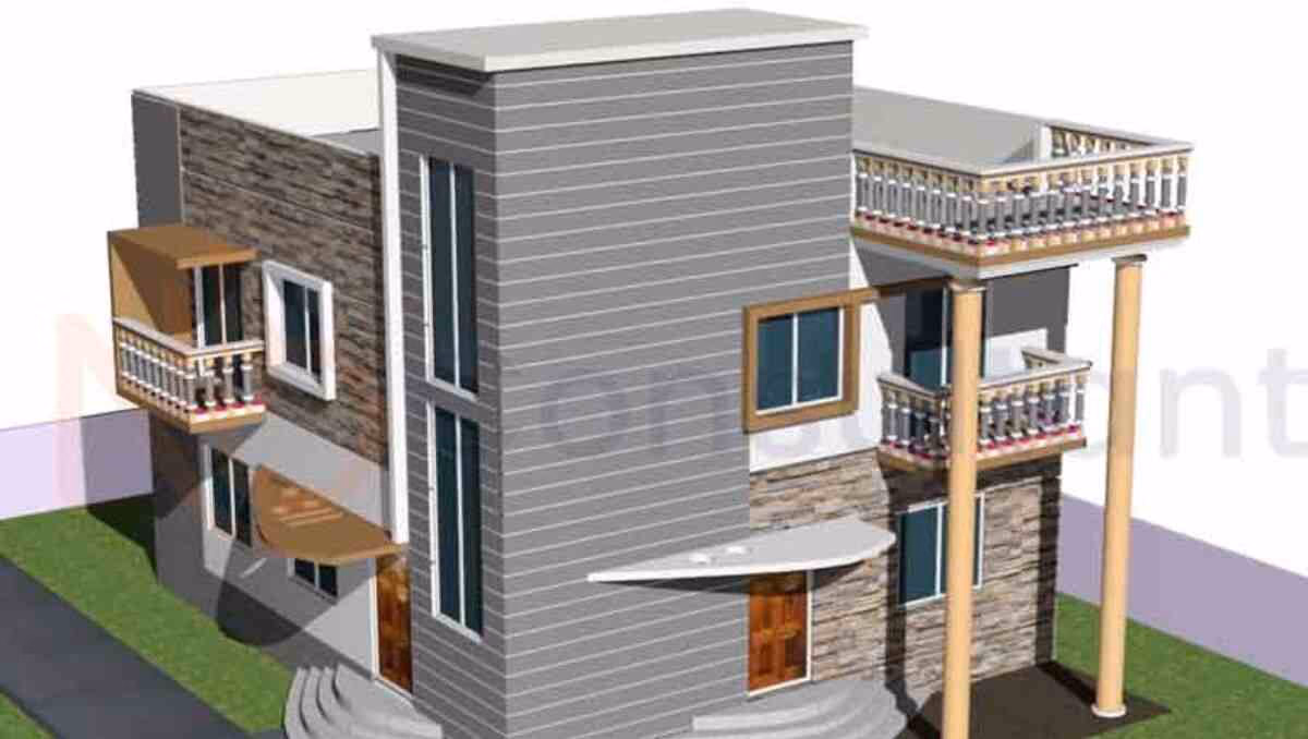 34x39 feet duplex home design
