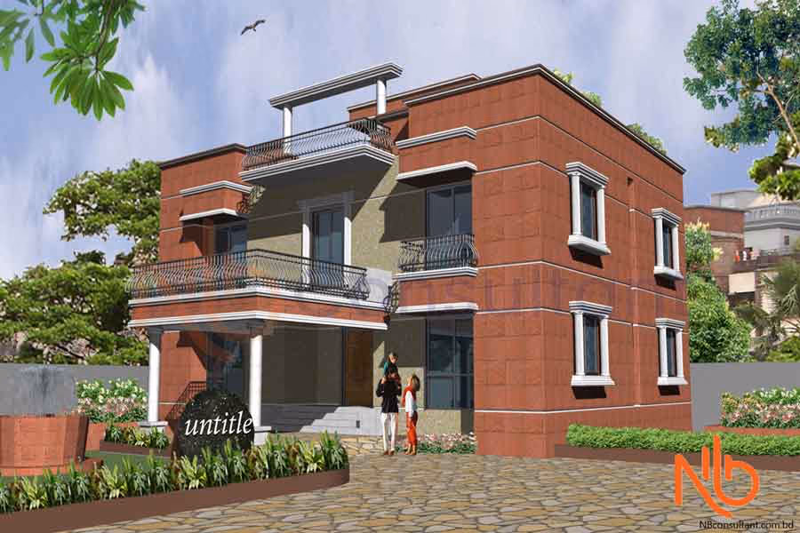 চার রুমের ডুপ্লেক্স বাড়ির নকশা