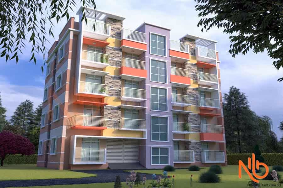 ৩ বেড রুমের ২ ইউনিট বাড়ি ২ কাঠা জমি , 3 bed 2 unit Building Plan on 2 khata 4 storied Building cost