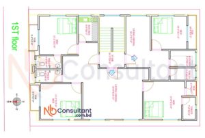 দিতিয় তলা ৫৫x৩৭ ফুট দুই রুম দুই ইউনিট