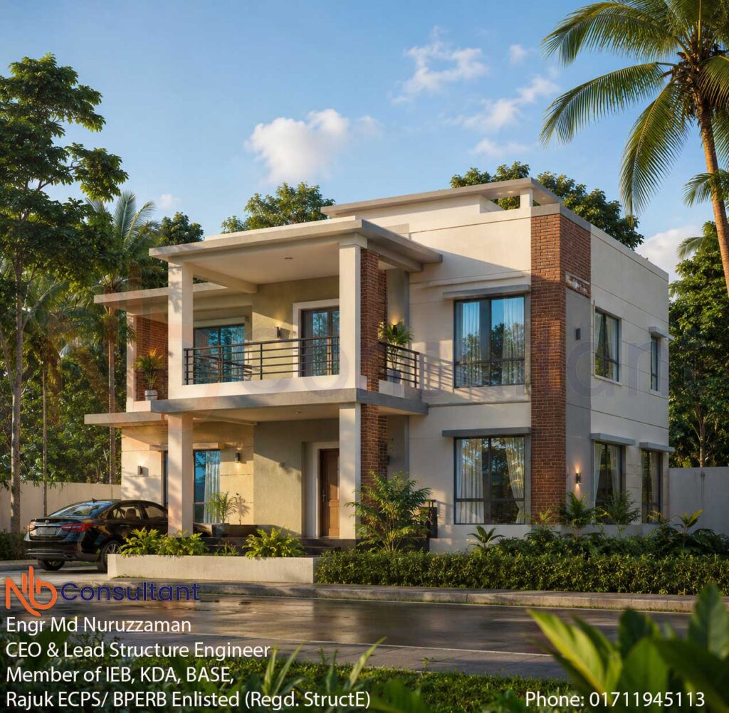 5 bedroom duplex house design in village eye catching home design 3D view