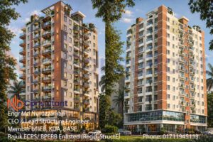 15 decimal land 12-storey building design with 3d View